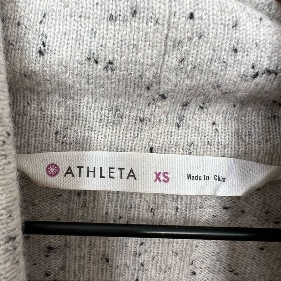 ATHLETA Womens Side Slit Cashmere Cowl Neck Sweater Size XS Oatmeal Speckle - Picture 9 of 11